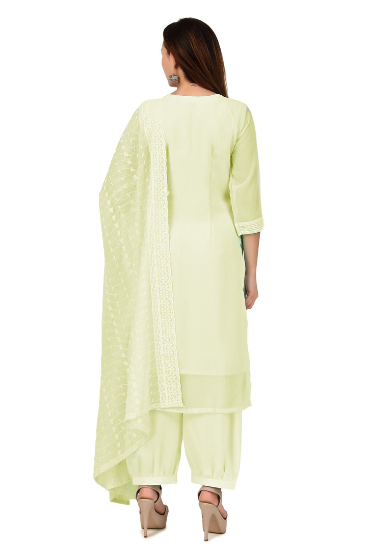 Ladyline Partywear Chiffon Georgette Chikan Embroidered Salwar Kameez Suit Indian Pakistani Dress