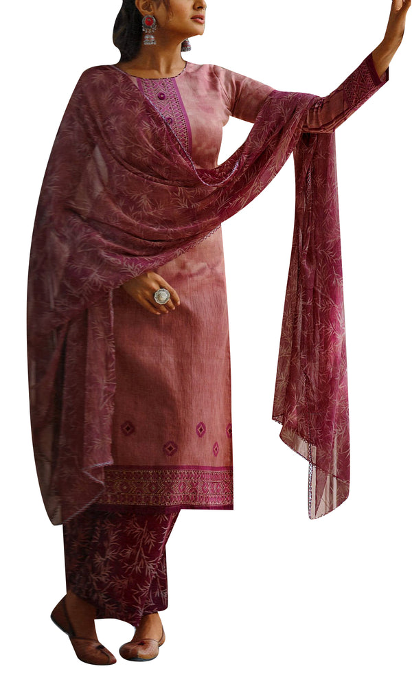Ladyline Cotton Printed Saroski & Buttons Salwar Kameez Suit