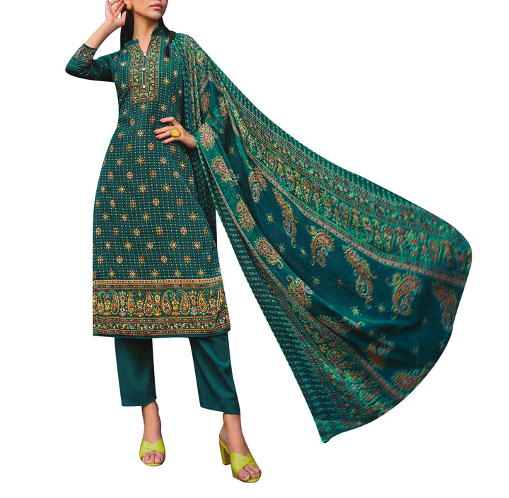 Ladyline Semi Formal Royal Crepe Printed Salwar Kameez Suit with Chiffon Dupatta (CRPSK BESHA940)