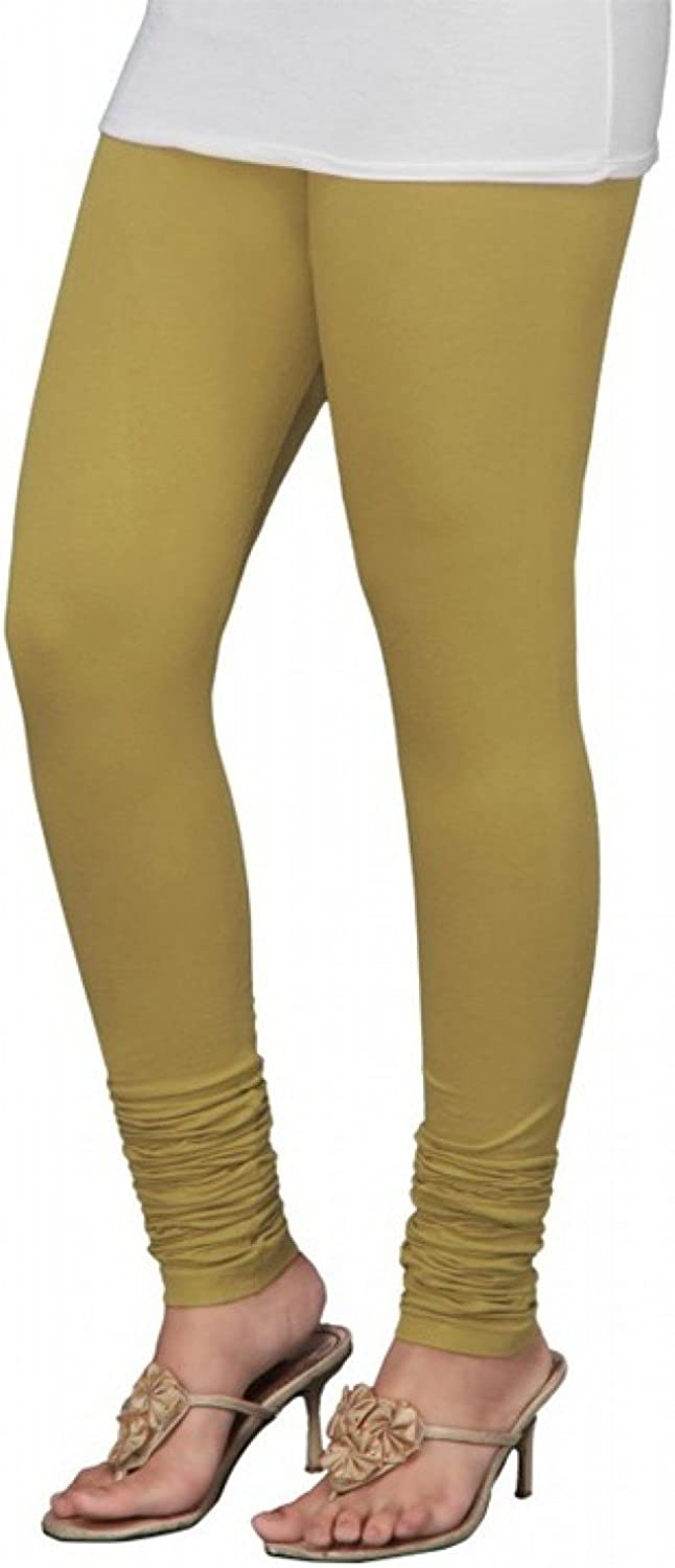 Lyra Medium Gold Free Size Churidar Leggings - LYRA - 4057288