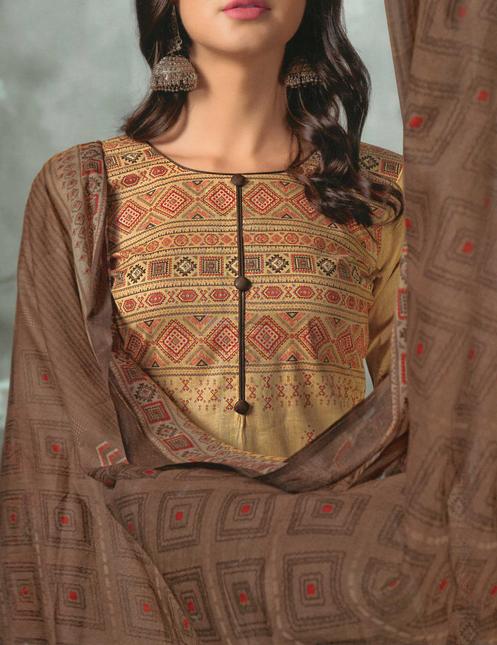 Ladyline Premium Cotton Printed Salwar Kameez Suit with Cotton Dupatta (SNAR820)