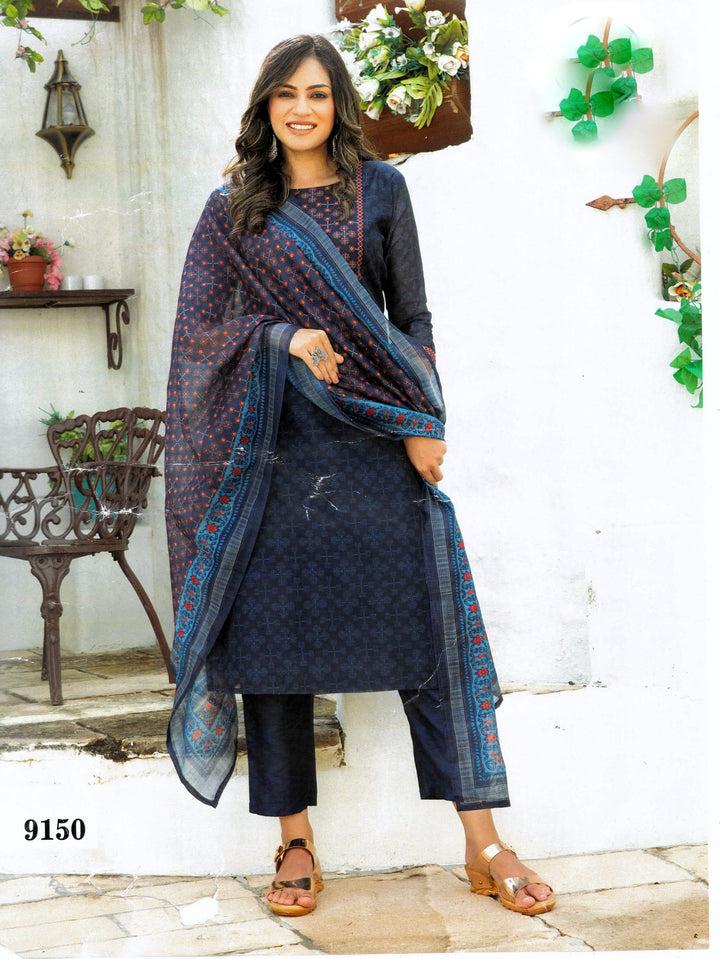 Ladyline Stunning Silk Patola Style Printed Salwar Kameez Suit Indian Pakistani Dress