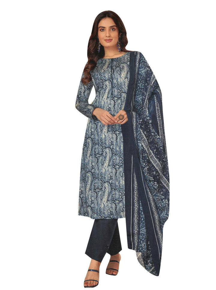 Ladyline Casual 100% Cotton Printed Salwar Kameez Suit with Pyor Chiffon Dupatta