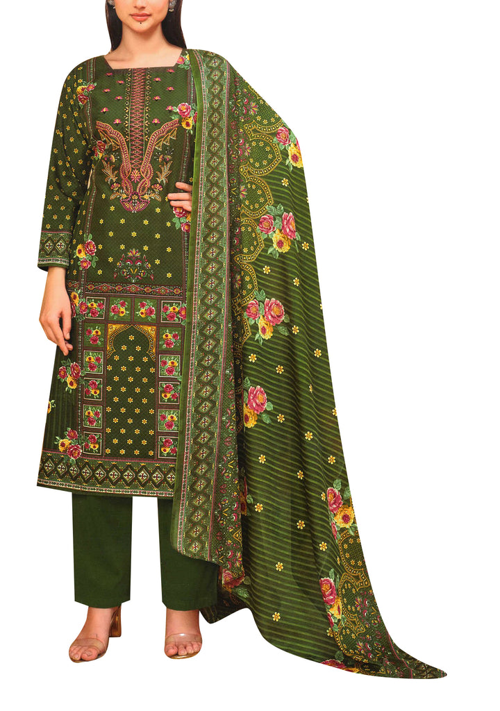Ladyline Casual Fancy Printed Cotton Salwar Kameez Suit Embroidered Dress