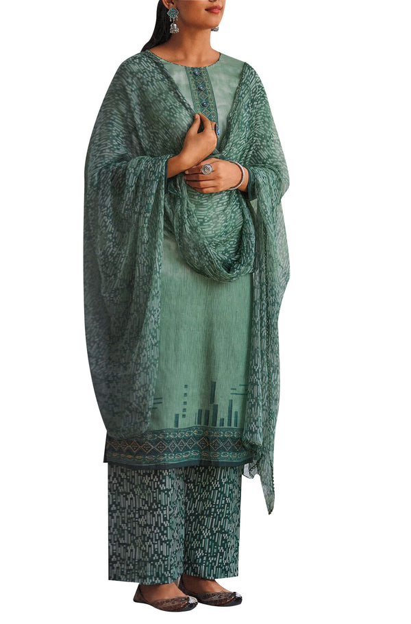 Ladyline Cotton Printed Saroski & Buttons Salwar Kameez Suit