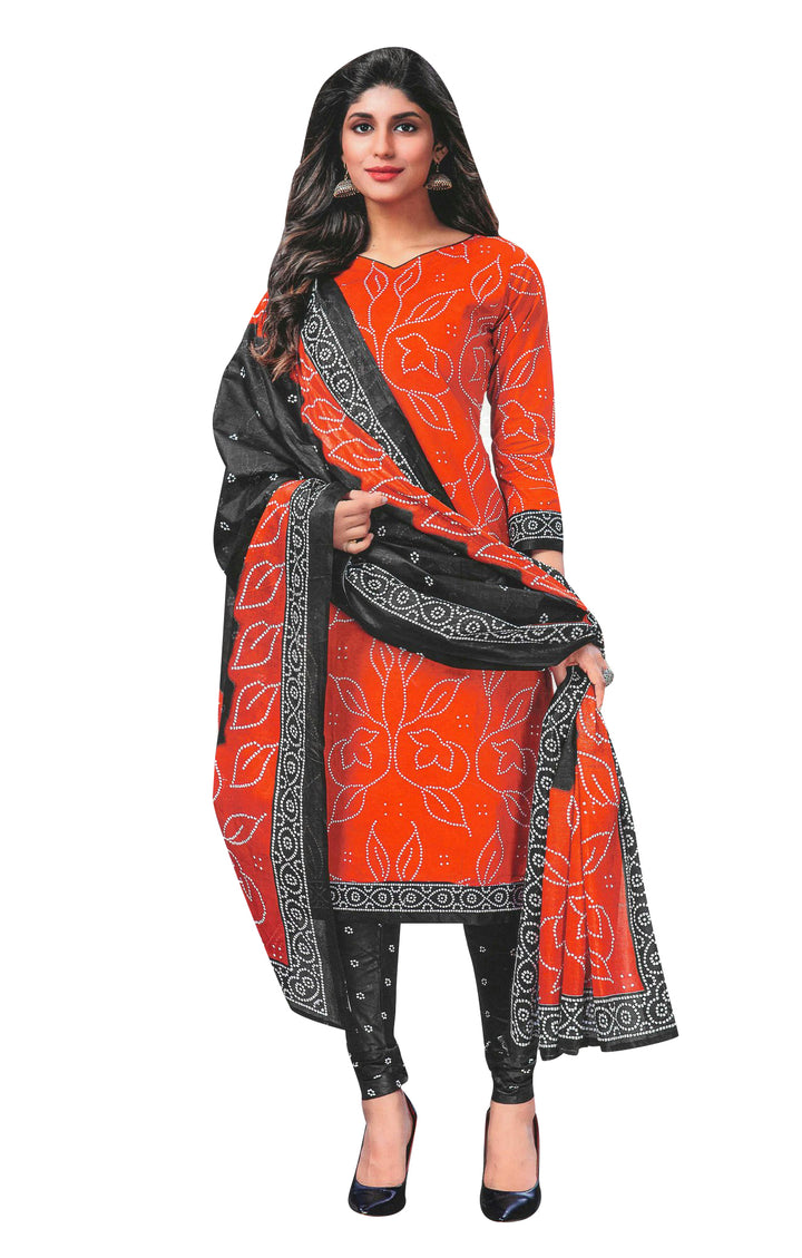 LADYLINE Readymade Bandhej Printed 100% Cotton Salwar Kameez Dress Indian