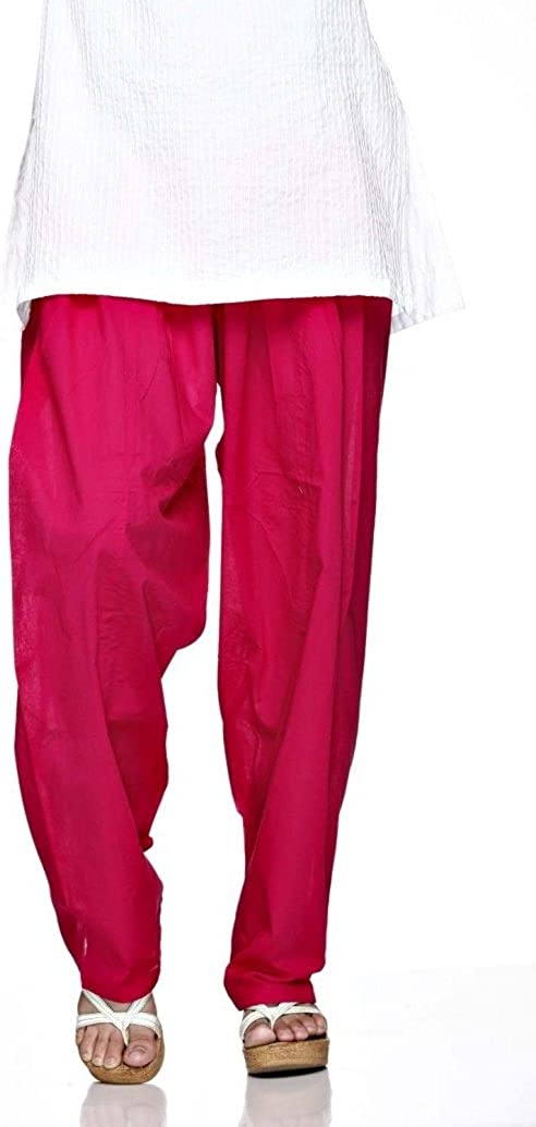 Ladyline Plus Size Plain Cotton Salwar Pants with Drawstring Closure Yoga Pant