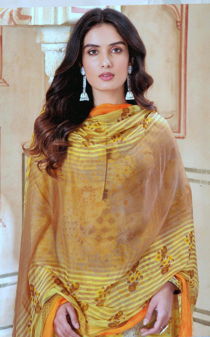 Ladyline Casual 100% Cotton Printed Salwar Kameez Suit with Pyor Chiffon Dupatta