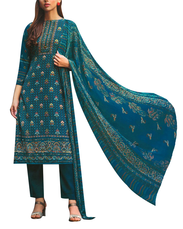 Ladyline Semi Formal Royal Crepe Printed Salwar Kameez Suit with Chiffon Dupatta (CRPSK BESHA940)