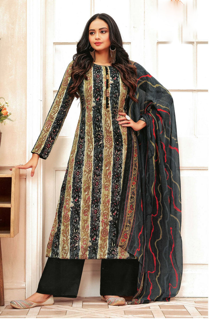 ladyline Rayon Foil Printed Salwar Kameez Dress for Women with Pants & Chiffon Dupatta (RPSK SPAR920)