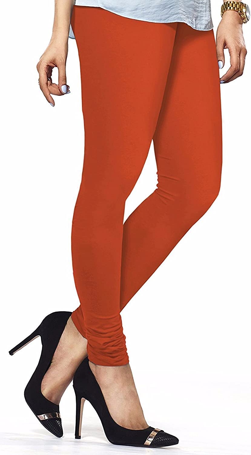 ladyline 4-Way Stretch Cotton Plain Leggings Churidar Long Yoga Pants Beige  at Amazon Women's Clothing store
