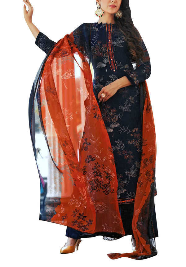 Ladyline Rayon Embroidered Printed Salwar Kameez Suit Womens Dress Palazzo Pant