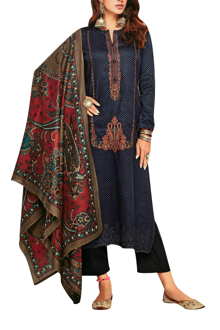 Ladyline Partywear Cotton Heavy Embroidered Salwar Kameez Suit with Cutwork & Pants (CPESK MHAY1395)